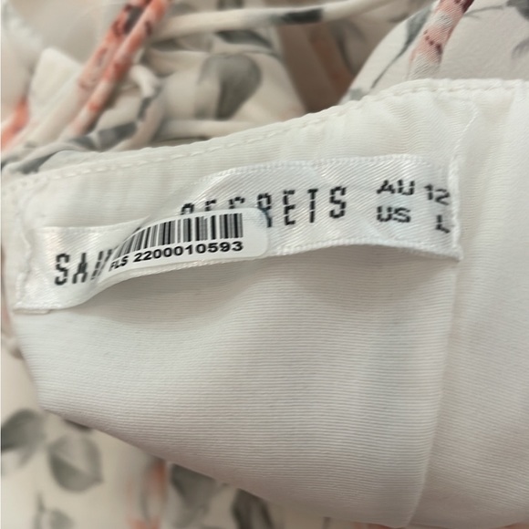 White pink floral mini ruffle dress - Picture 2 of 2